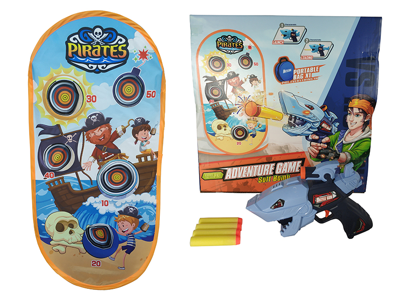 Pirate Target With 1 Shark Gun + 10 Soft Bullet