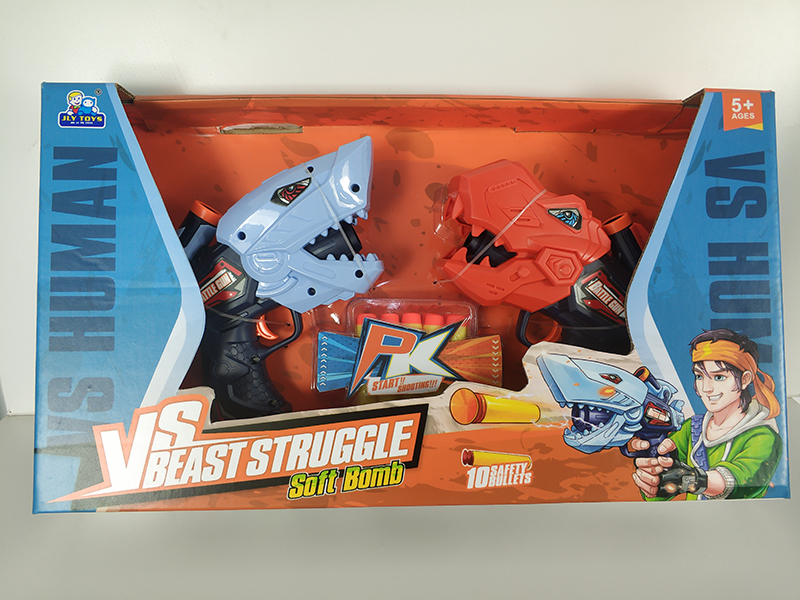 Shark Dinosaur Gun With Sound and Light(10 Soft Bullet)