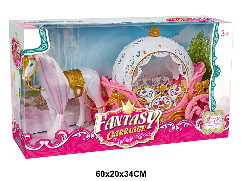 B/O Large Horse + Pumpkin Carriage