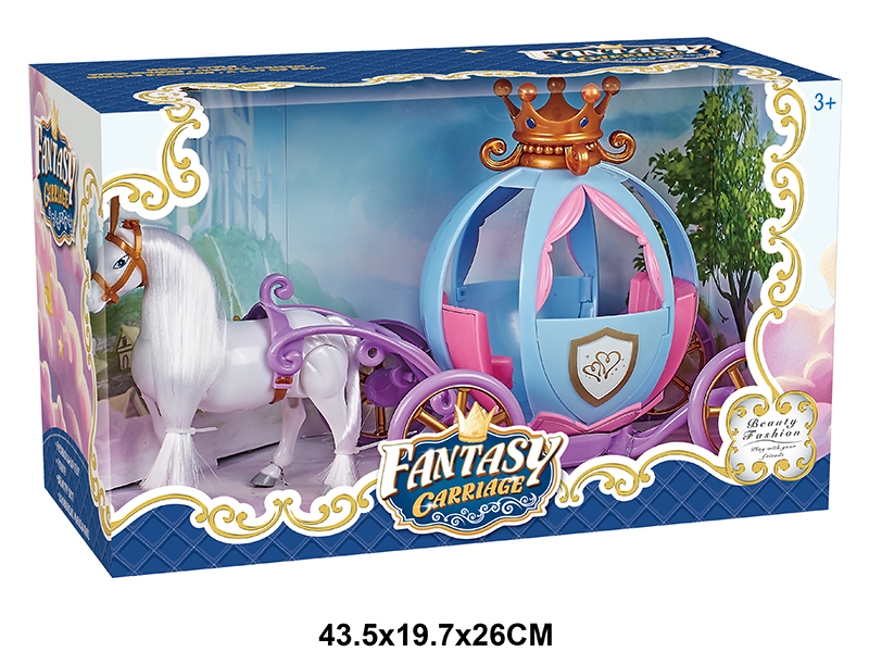 B/O Small Horse + Middle Pumpkin Carriage