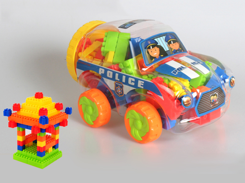 Small Police Car Shell Building Blocks(200g)60pcs+