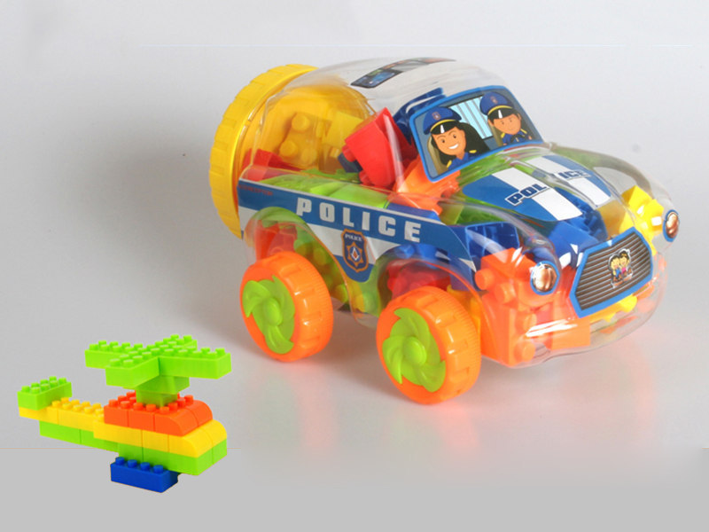 Small Police Car Shell Building Blocks(155g)30pcs+