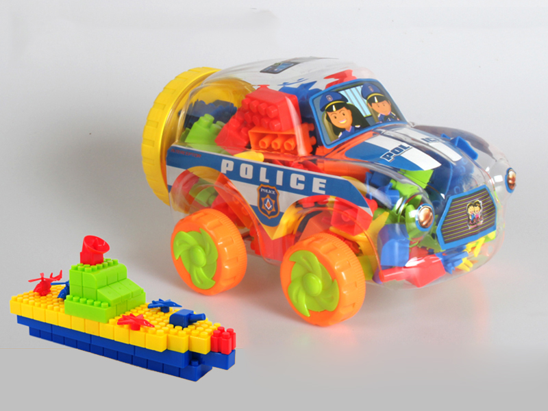 Small Police Car Shell Building Blocks(200g)71pcs+