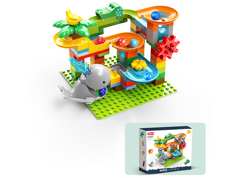 84 Pieces Whale Slide Building Blocks