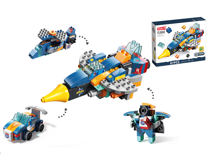 87 Pieces Fighter Building Blocks