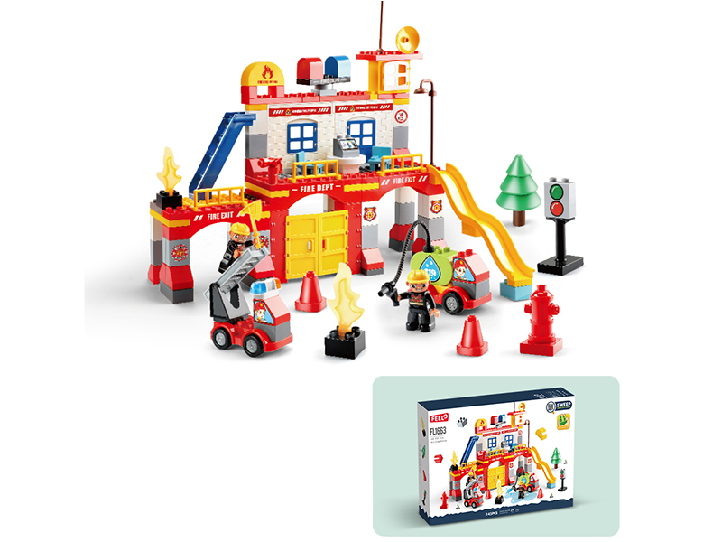 145 Pieces Fire Station  Building Blocks