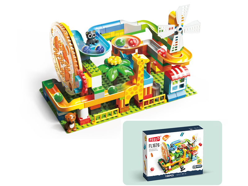 188 Pieces Circulation Turntable Slide Building Blocks