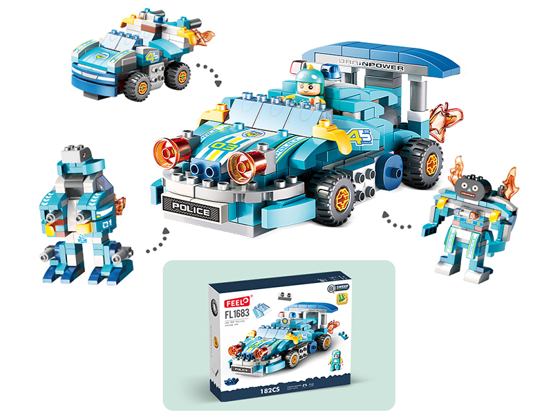 182 Particles Racing Car Building Blocks