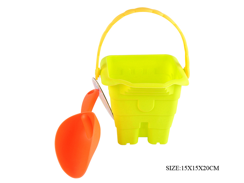 Soft Plastic Quadrate Sand Bucket + Shovel