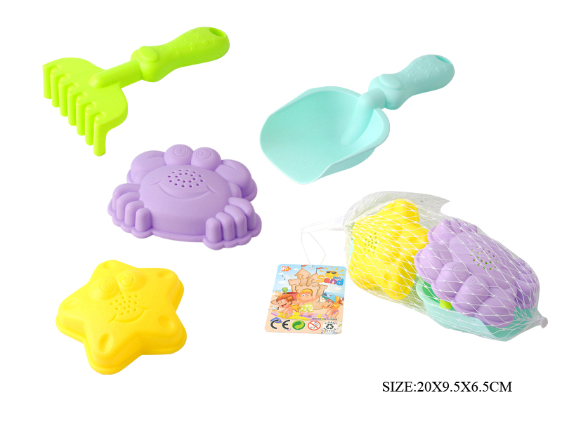 4pcs  Soft Plastic Shovel  + Sand Mold