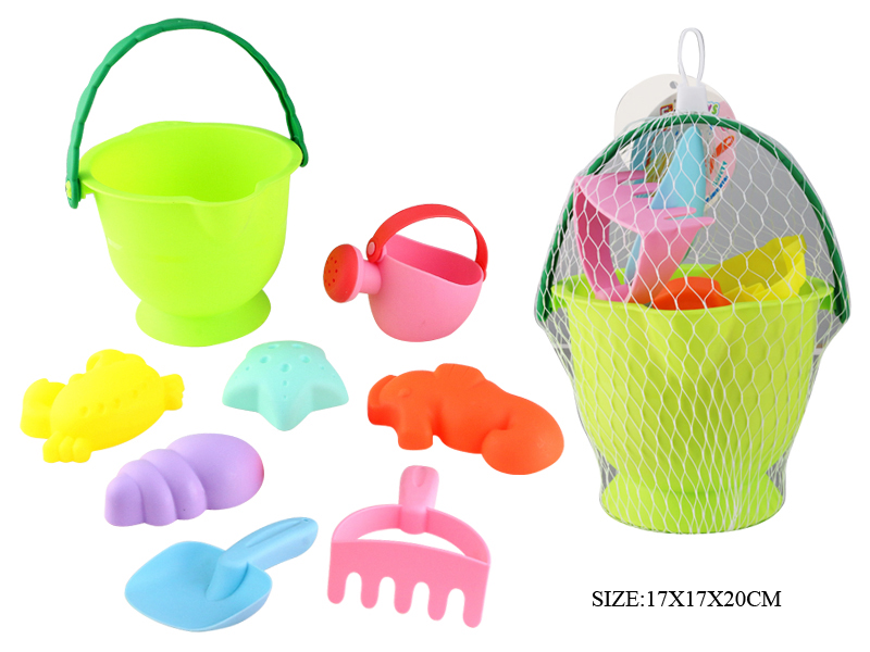 6pcs Soft Plastic Sand Bucket Set