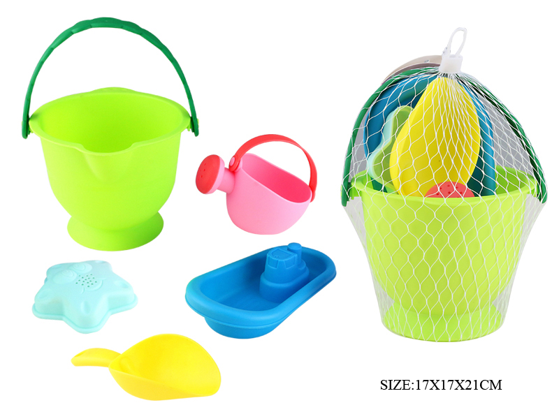 6pcs Soft Plastic Sand Bucket Set