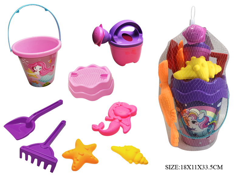 8pcs Mermaid Sand Bucket Set