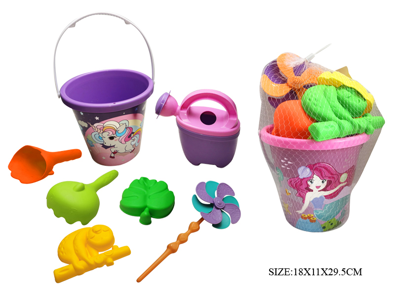 7pcs Mermaid Sand Bucket Set