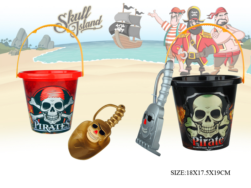 2pcs Pirate Sand Bucket +  Tools
