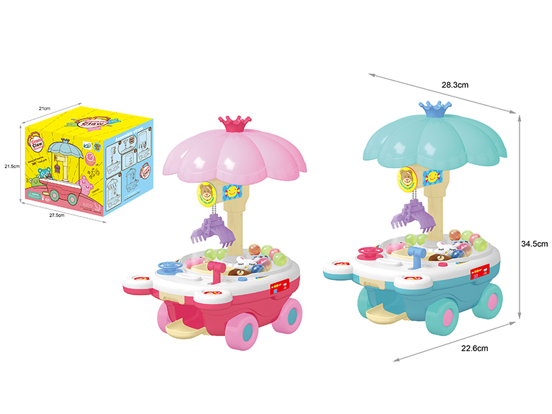 DIY Candy Cart Claw Machine With Light ,Music,360° Rotating