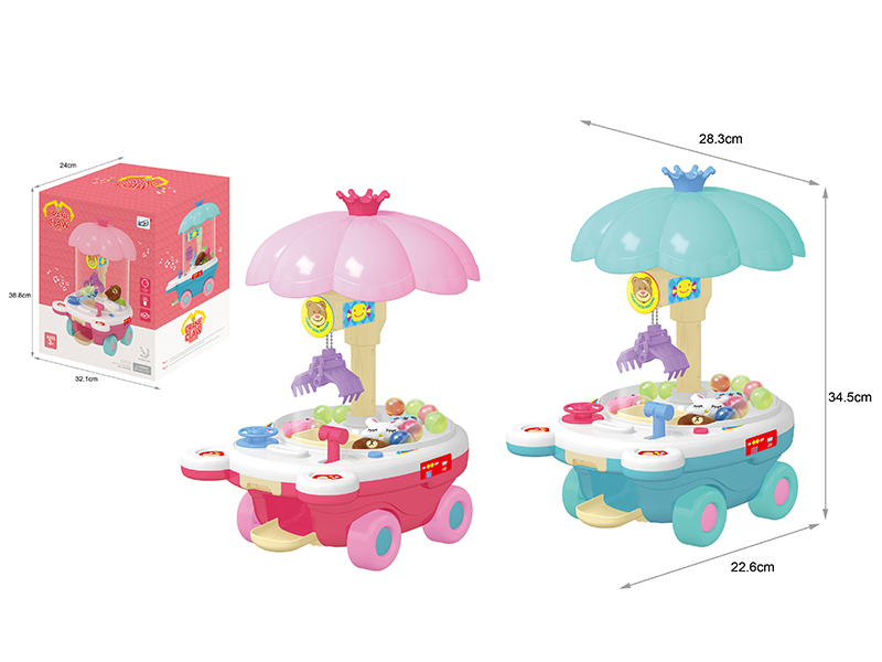 Candy Cart Claw Machine With Light ,Music,360° Rotating