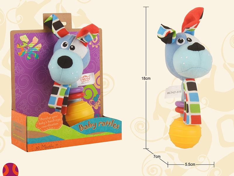 Plush Dog Baby Rattles