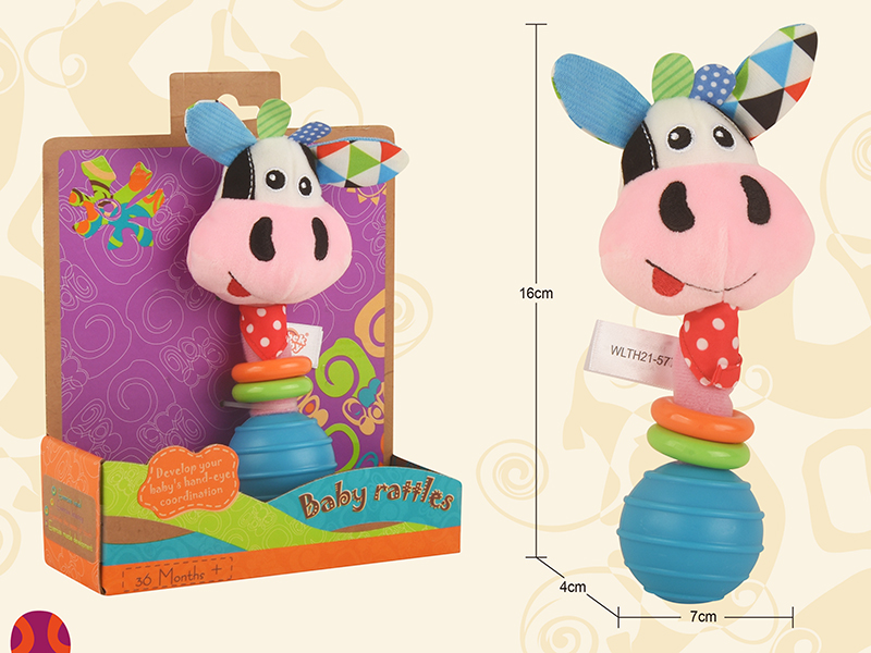 Plush Cow Baby Rattles