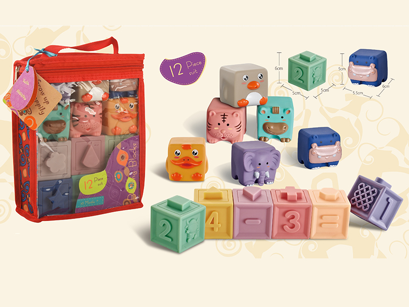 Soft Plastic Digital Animal Building Blocks 12pcs