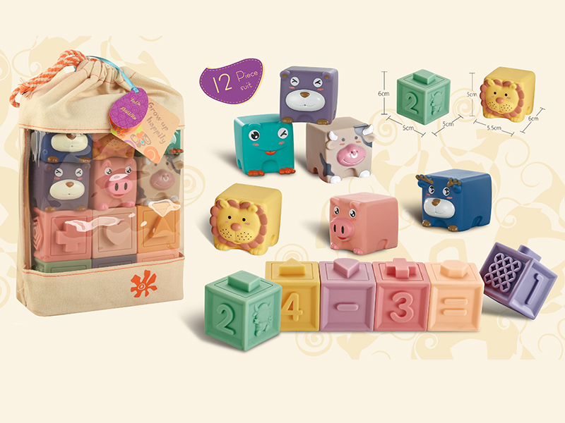 Soft Plastic Digital Animal Building Blocks 12pcs