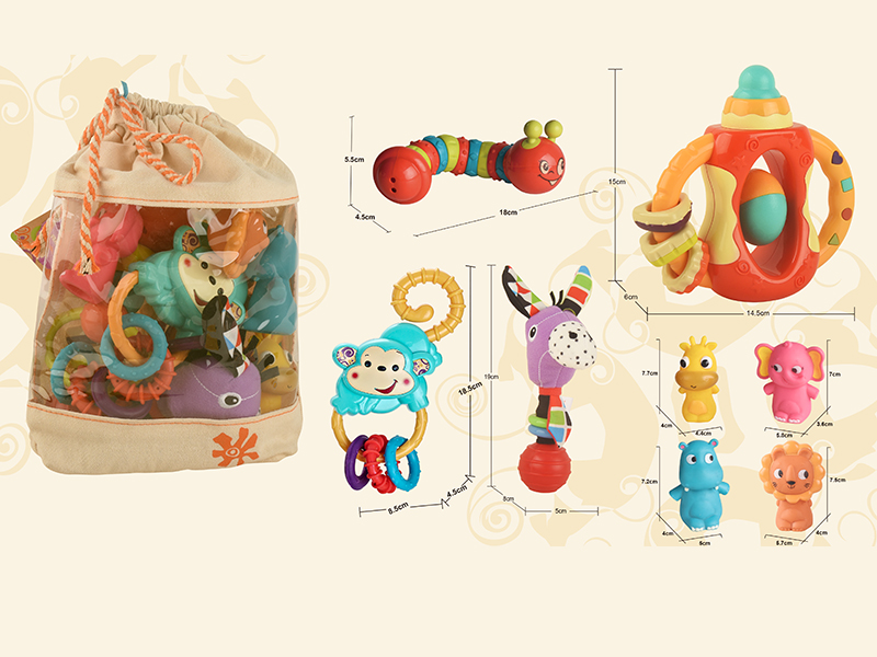 Animals Baby Rattles Composition 8pcs