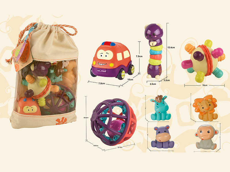 Animals Baby Rattles Composition 8pcs