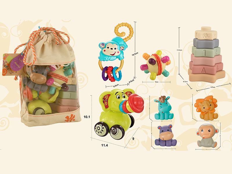 Animals Baby Rattles Composition 8pcs