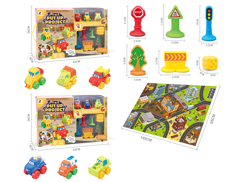 Slide Vinyl Car City Carpet Set