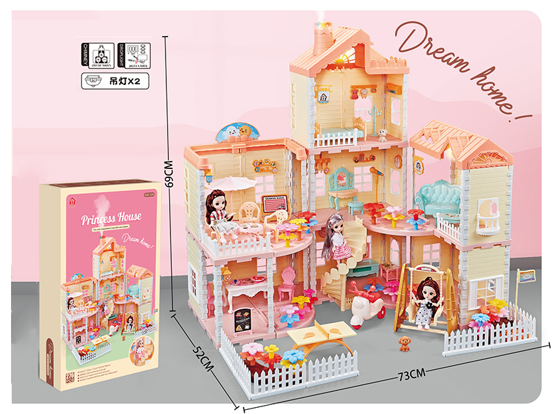 DIY Villa House(Roofs With Lights, Chimneys With Spray And Lights) + 4.5