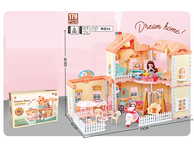 DIY Villa House(Roofs With Lights, Chimneys With Spray And Lights) + 4.5