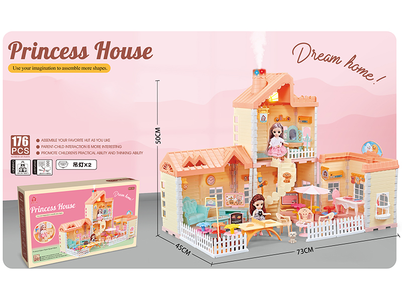 DIY Villa House(Roofs With Lights, Chimneys With Spray And Lights) + 4.5