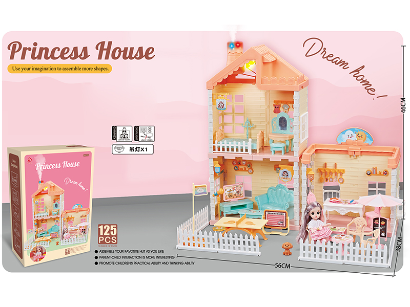 DIY Villa House(Roofs With Lights, Chimneys With Spray And Lights) + 4.5