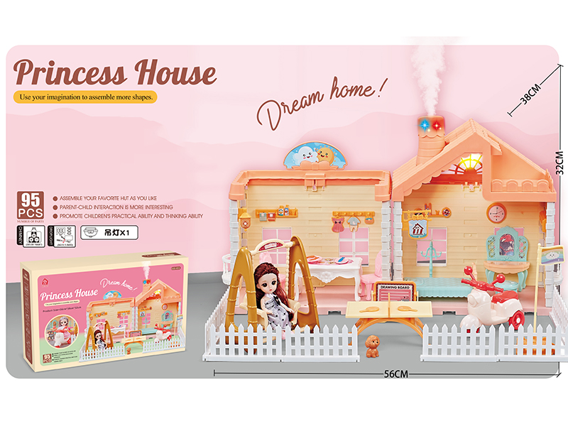 DIY Villa House(Roofs With Lights, Chimneys With Spray And Lights) + 4.5