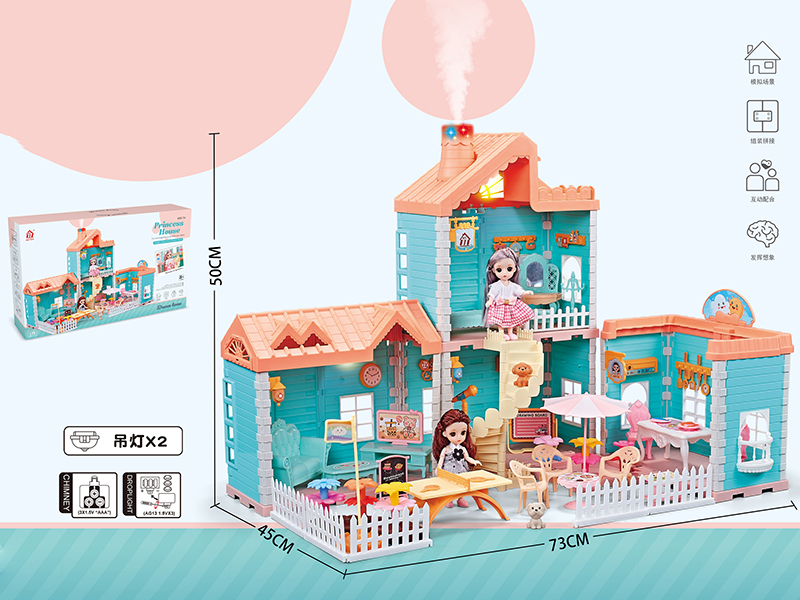 DIY Villa House(Roofs With Lights, Chimneys With Spray And Lights) + 4.5