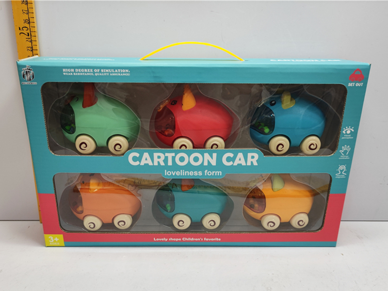 Cartoon Friction Car  6pcs