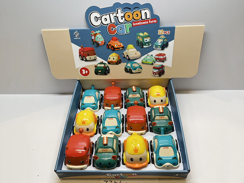 Cartoon Friction Car  12pcs