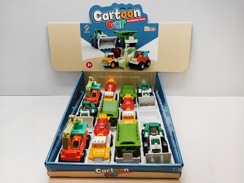 Cartoon Friction Car 12pcs