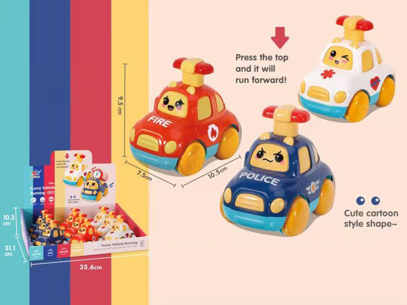 Cartoon Press Police Cars 9PCS