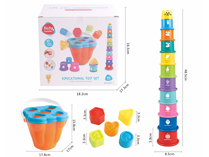 Jenga Cup Building Blocks Barrel Set 17pcs