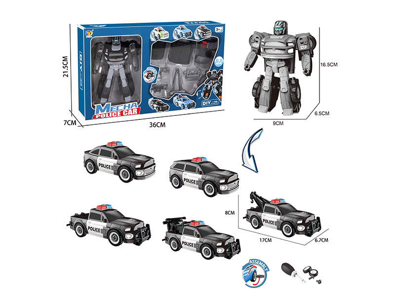 DIY assembled deformed police car