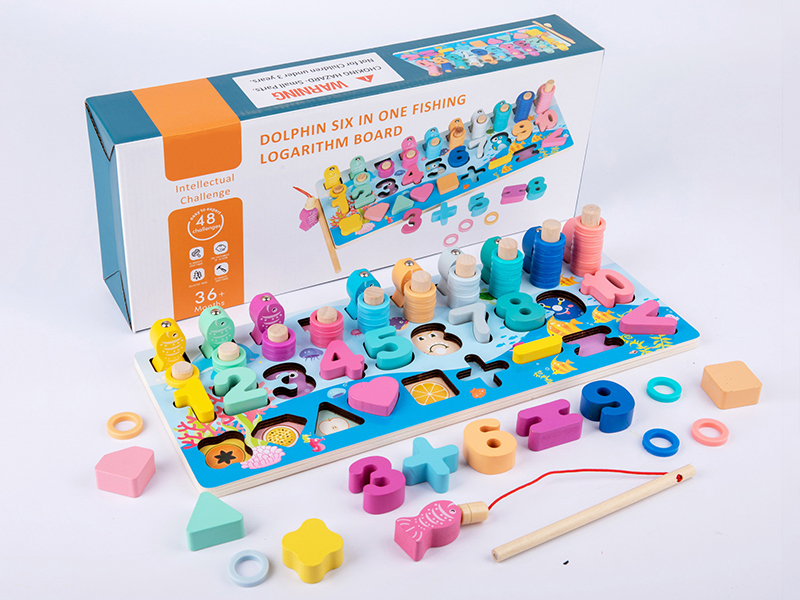 Wooden Dolphin 6 In 1 Fishing Logarithm Board