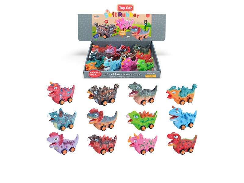 Sliding Anamel Dinosaur Car 12 Mixed Packages