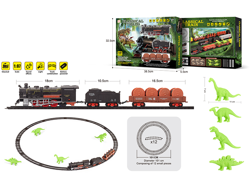 1:87 Dinosaur Retro B/O Train Track With Light And Music