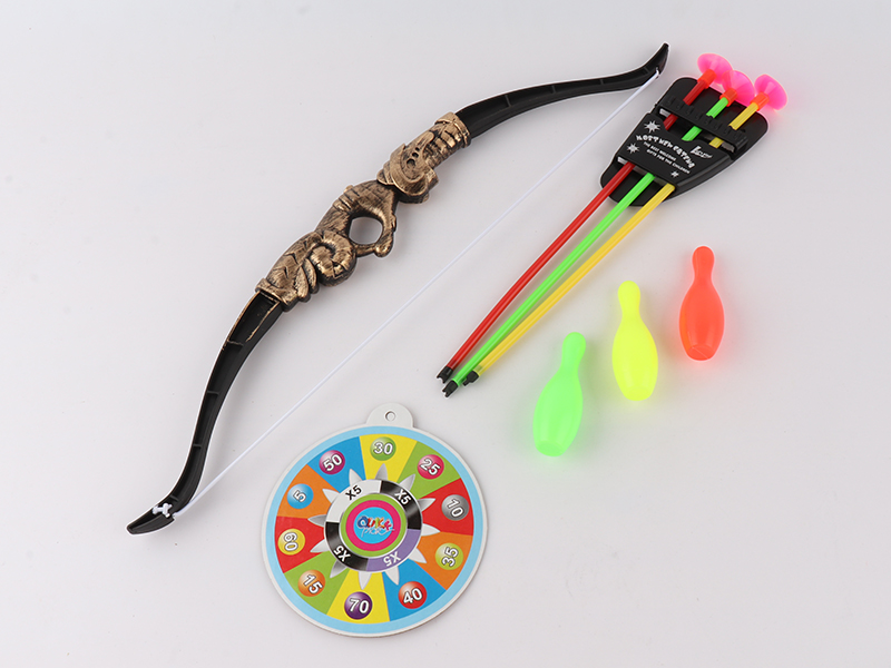 Bronze Bow And Arrow With Dartboard,Bowling