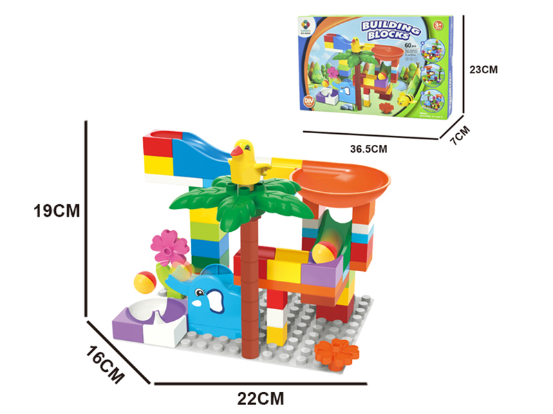 DIY Building Blocks Elephant Slide 69pcs(Include Base Plate)