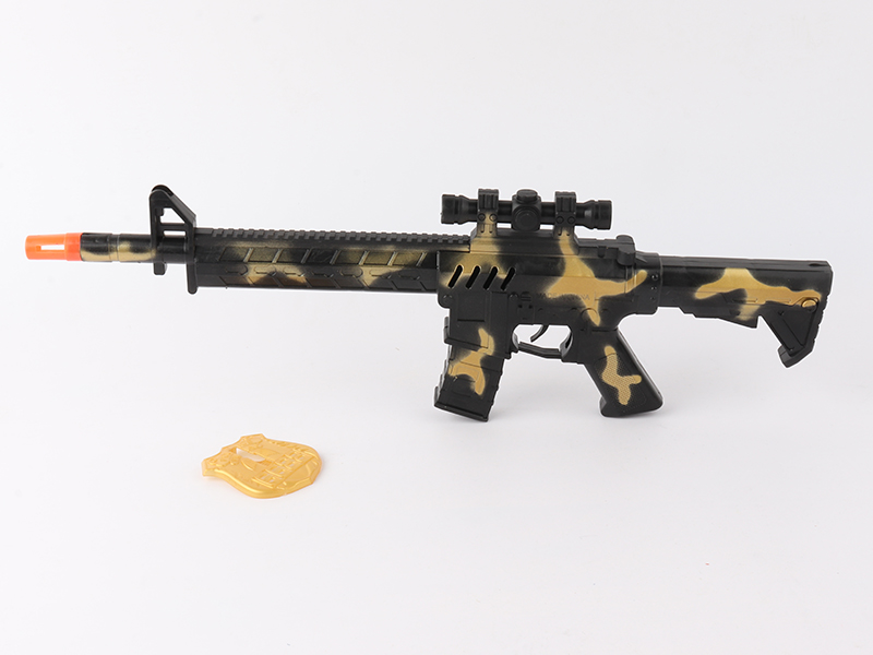 Camouflage Gold Flint Gun With Police Badge