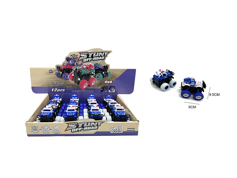 12pcs Double Friction Police Car