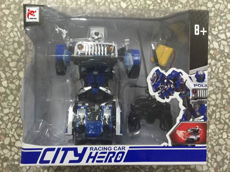 5CH Remote Control One Key Deformation Jeep Police Car