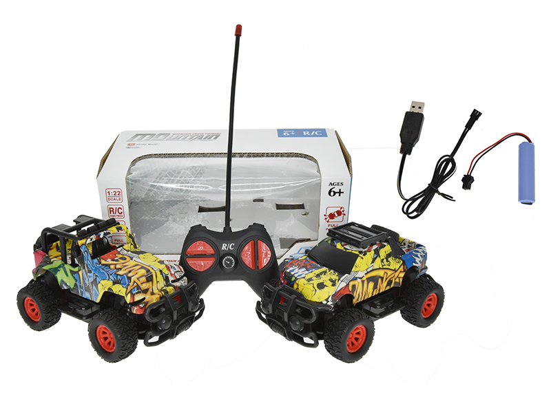 1:22 4-Channel Remote Control Jeep + Pickup Graffiti Tuck (Including Batteries)